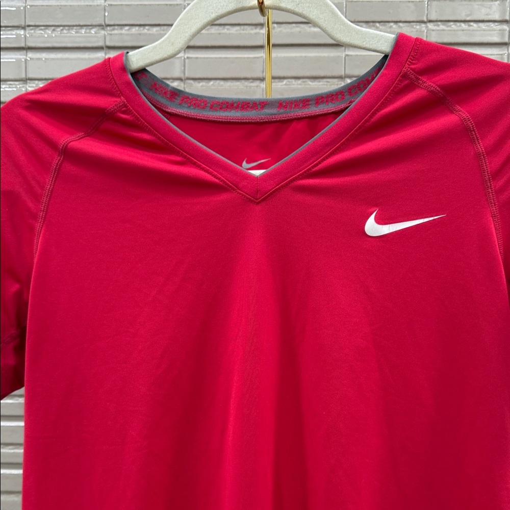 Nike Women's Vivid Red Short Sleeve Tee - Picture 2 of 3